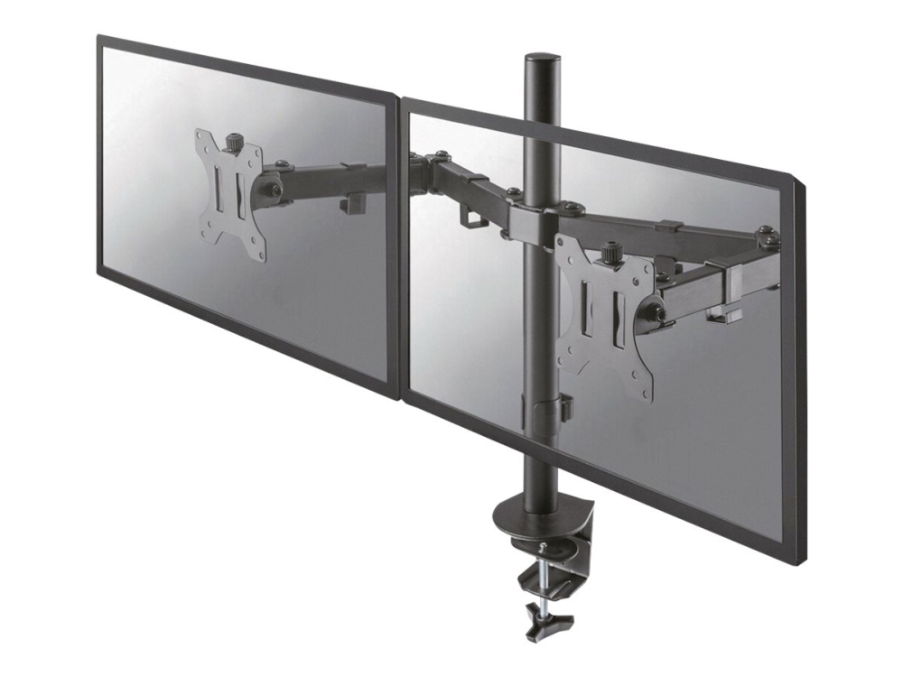 Neomounts Fpma D550d   Monteringssæt   Fuld Bevægelse   For 2 Lcd Displays   Stål   Sort   Skærmstørrelse: 10" 32"   Klemmemonterbar, øje, Skrivebord fra Newstar