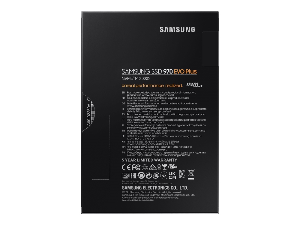 970 Evo Plus Mz V7s2t0bw   Ssd   Krypteret   2 Tb   Intern   M.2 2280   Pcie 3.0 X4 (nvme)   Buffer: 2 Gb   256 Bit Aes   Tcg Opal Encryption fra Samsung