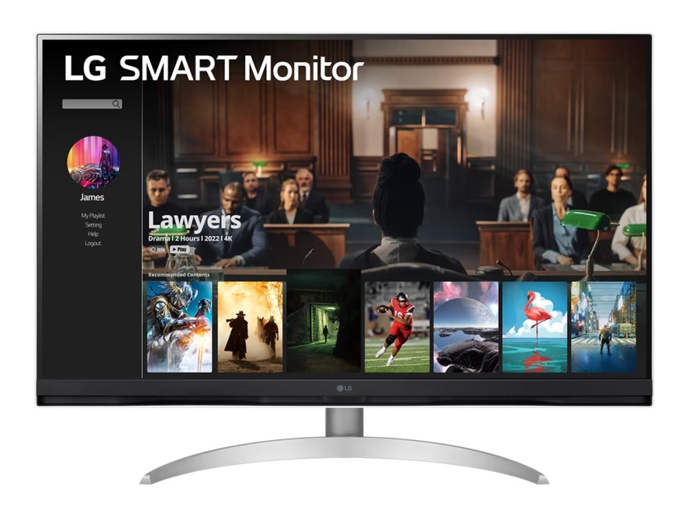 LG 32" 4K Ultra HD LCD Skærm, Hvid